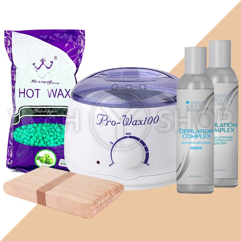 Набор для депиляции горячим воском с воскоплавом Pro-wax 100 Белый и жидкостями Jerden: купить по лучшей цене в Украине