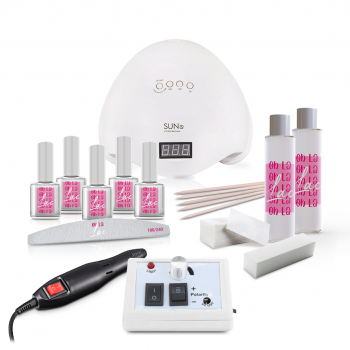 Стартовый набор для гель лака Oh La Lac с лампой SUN 5 Белая 48 Вт и Фрезером Lina 2000 на 20 000 об/мин