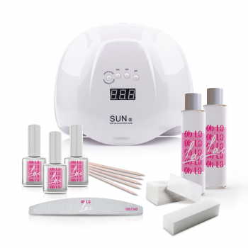 Стартовый набор для гель лака Oh La Lac с лампой SUN X Белая 54 Вт