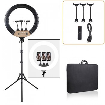 Професійна кільцева лампа ZB-F348 45 см (3 кріплення, пульт, штатив, сумка): купити за кращою ціною в Україні