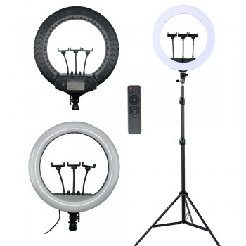 Профессиональная кольцевая лампа RL-2106 55 см (3 кріплення, пульт, штатив, сумка): купити за кращою ціною в Україні