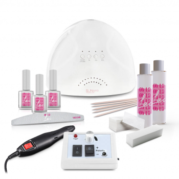 Стартовый набор для гель лака Oh La Lac с лампой SUN ONE Белая 48 Вт и Фрезером Lina 2000 на 20 000 об/мин