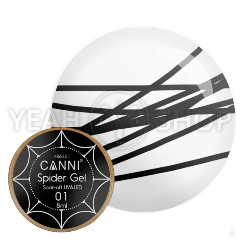 Гель-паутинка Canni Spider Gel № 001 (Черный), 8 мл купить по лучшей цене в Украине