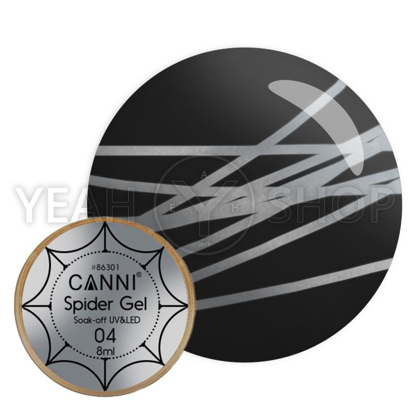 Гель-паутинка Canni Spider Gel №004 (Серебро), 8 мл купить по лучшей цене в Украине