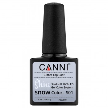 Гліттерний топ Canni №S01 Snow Shine, 7.3 мл