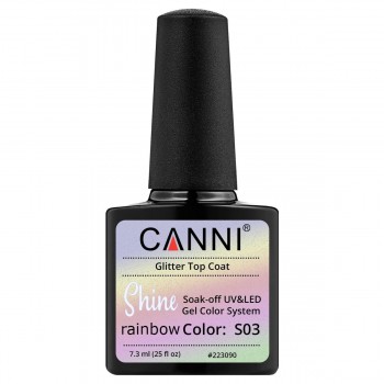 Гліттерний топ Canni №S03 Rainbow Shine, 7.3 мл