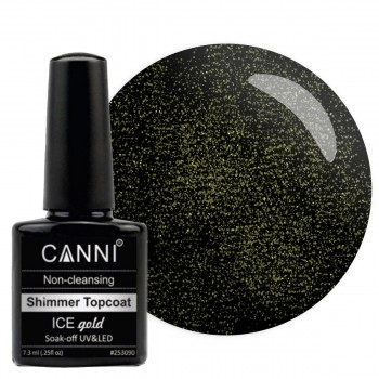 Фінішне покриття c шіммери Canni Shimmer Topcoat Ice Gold, 7.3 мл
