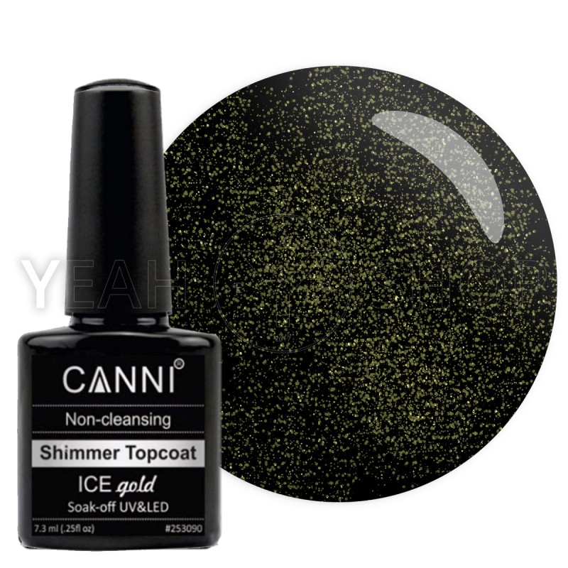 Фінішне покриття c шіммери Canni Shimmer Topcoat Ice Gold, 7.3 мл: купити за кращою ціною в Україні
