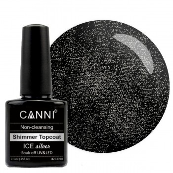 Фінішне покриття c шіммери Canni Shimmer Topcoat Ice Silver, 7.3 мл