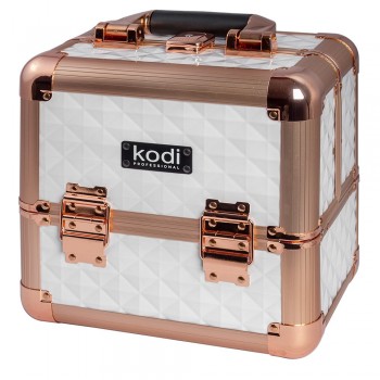 Кейс для косметики Kodi Professional №43 (Білий-рожеве золото)
