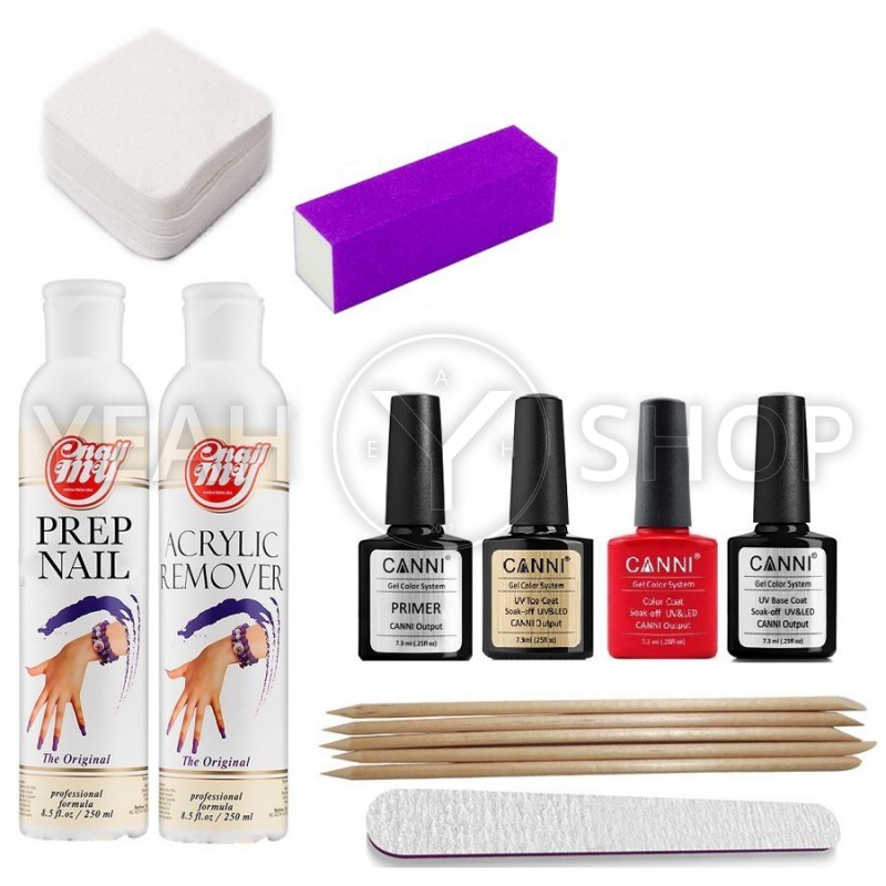 Стартовый набор гель-лаков Canni без УФ лампы (С праймером) купить по лучшей цене в Украине