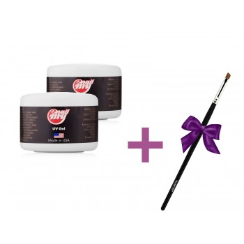 Набір з двох гелів для нарощування нігтів My Nail, кисть в подарунок