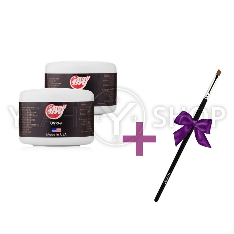 Набір з двох гелів для нарощування нігтів My Nail, кисть в подарунок: купити за кращою ціною в Україні