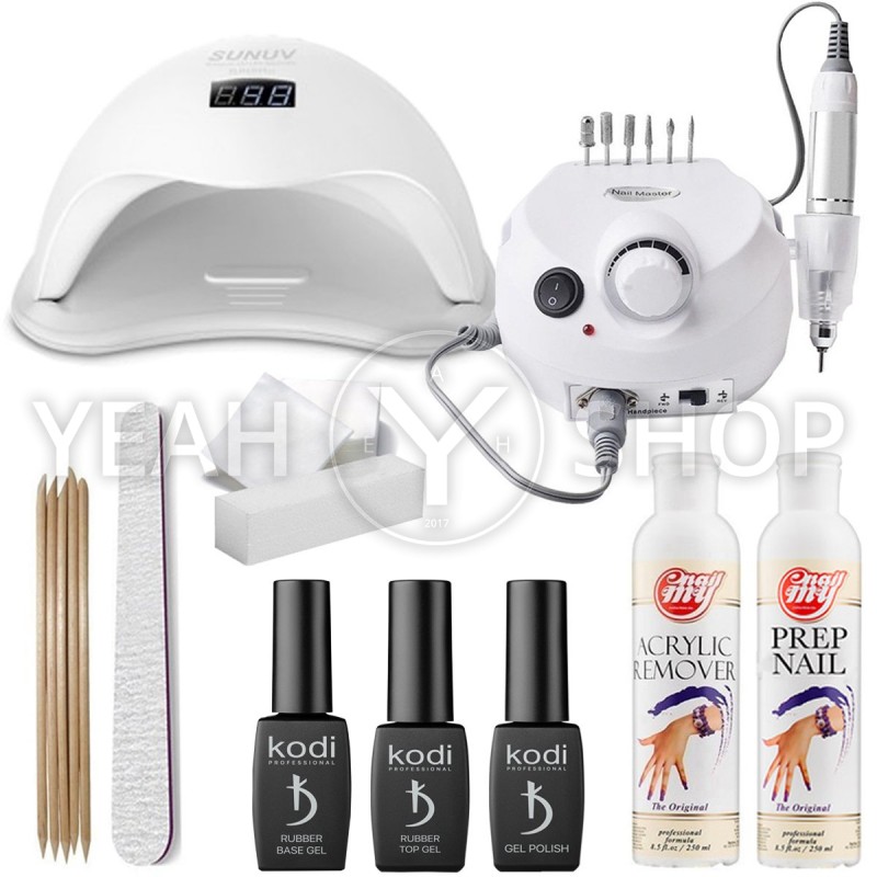 Стартовий набір гель-лаків Kodi з лампою SUN 5 і Фрезером Drill Pro: купити за кращою ціною в Україні