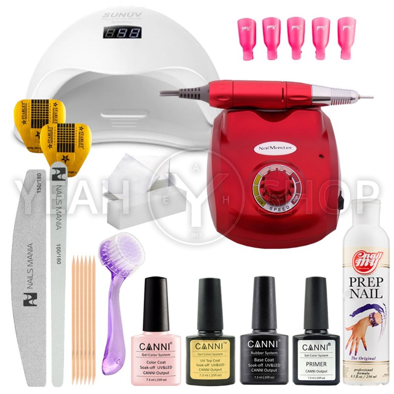 Стартовый набор гель-лаков Canni с UV/LED лампой SUN 5 и фрезером Nail Master купить по лучшей цене в Украине