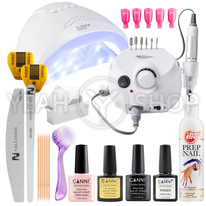 Стартовый набор гель-лаков Canni с UV/LED лампой SUN One и фрезером Drill Pro купить по лучшей цене в Украине