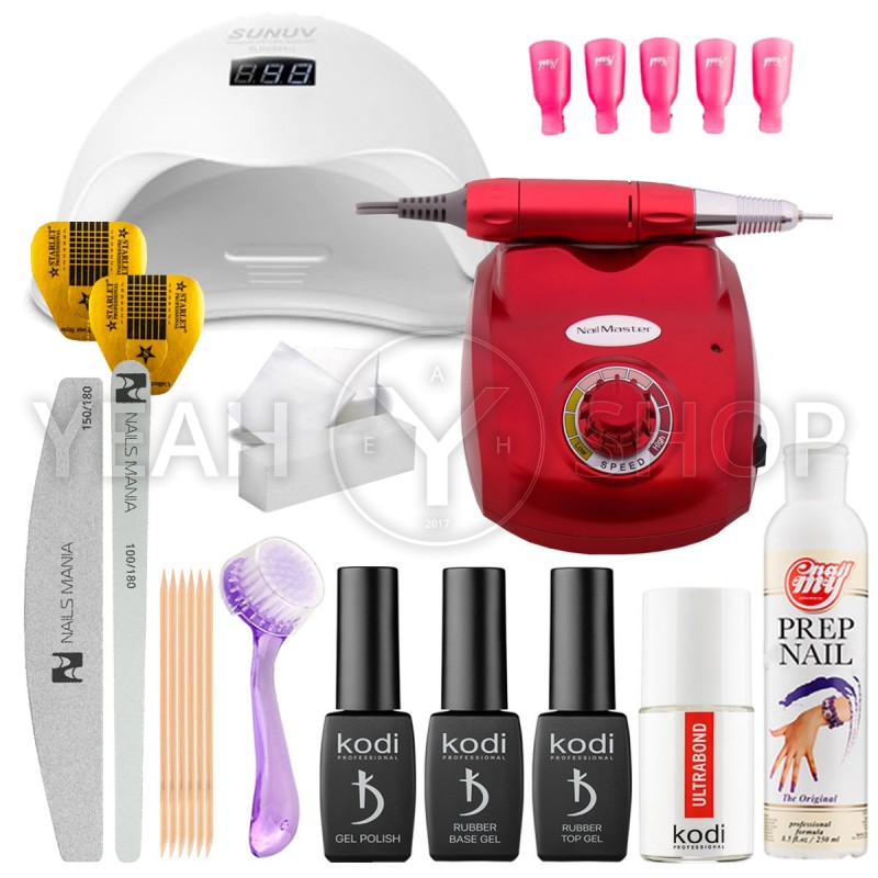 Стартовый набор гель-лаков Kodi Professional с UV/LED лампой SUN 5 и фрезером Nail Master купить по лучшей цене в Украине