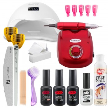 Стартовый набор гель-лаков PNB с UV/LED лампой SUN 5 и фрезером Nail Master