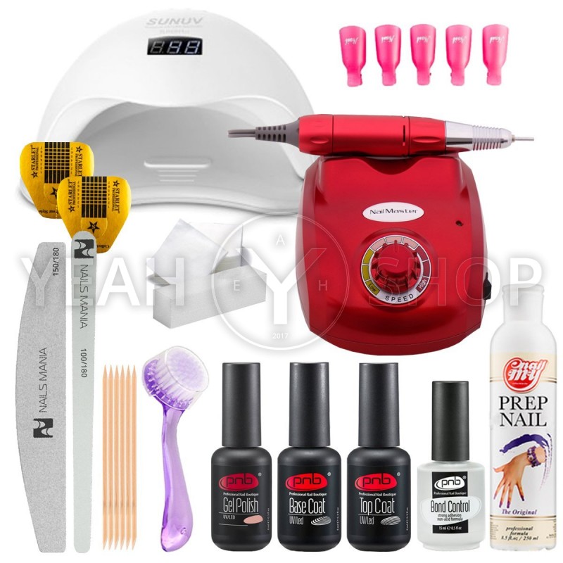 Стартовый набор гель-лаков PNB с UV/LED лампой SUN 5 и фрезером Nail Master купить по лучшей цене в Украине