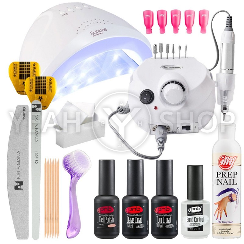 Стартовый набор гель-лаков PNB с UV/LED лампой SUN One и фрезером Drill Pro купить по лучшей цене в Украине