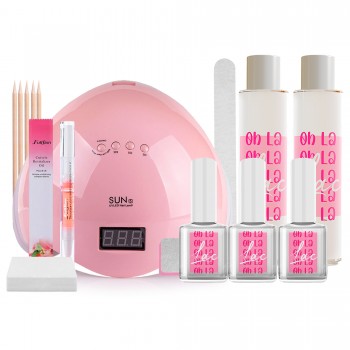 Стартовий набір для гель лаку Oh la lac з лампою SUN 5 48 Вт Рожева: купити за кращою ціною в Україні