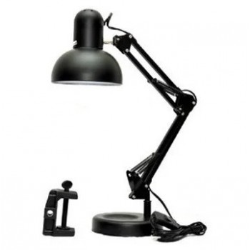 Настольная лампа для маникюра 2в1 с подставкой и струбциной (Черный)