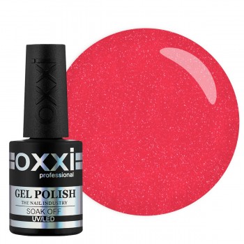 Гель-лак Oxxi №155  (яркий красно-малиновый с золотым микроблеском), 10 мл