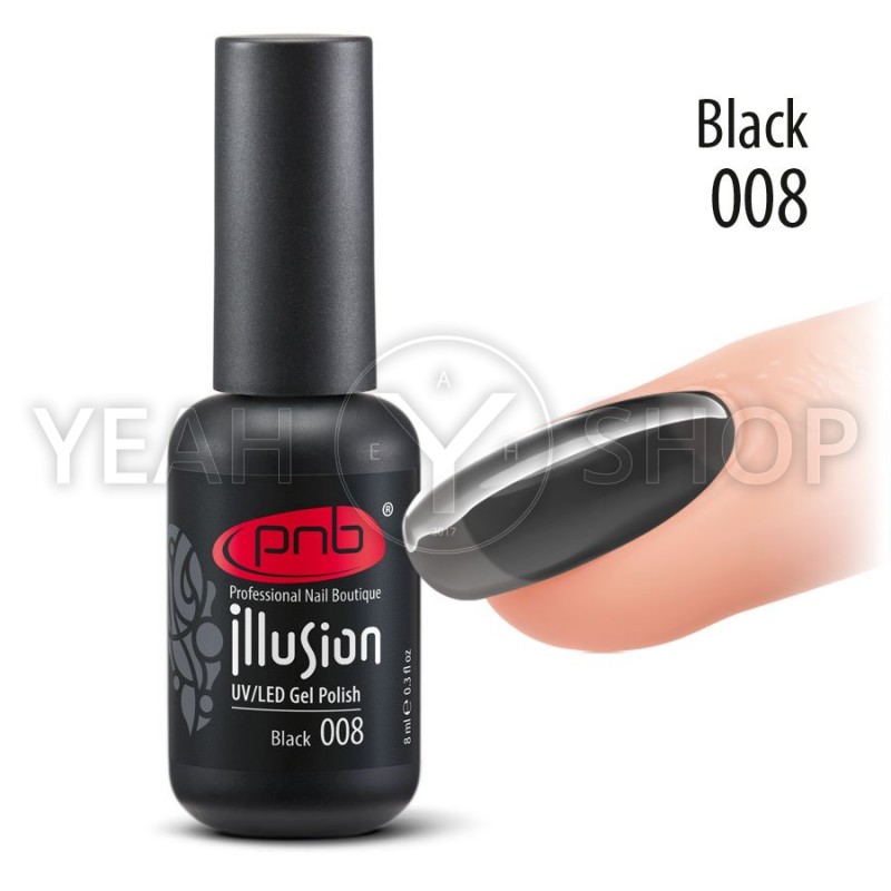 Гель-лак PNB Illusion №008 Black, 8 мл купить по лучшей цене в Украине
