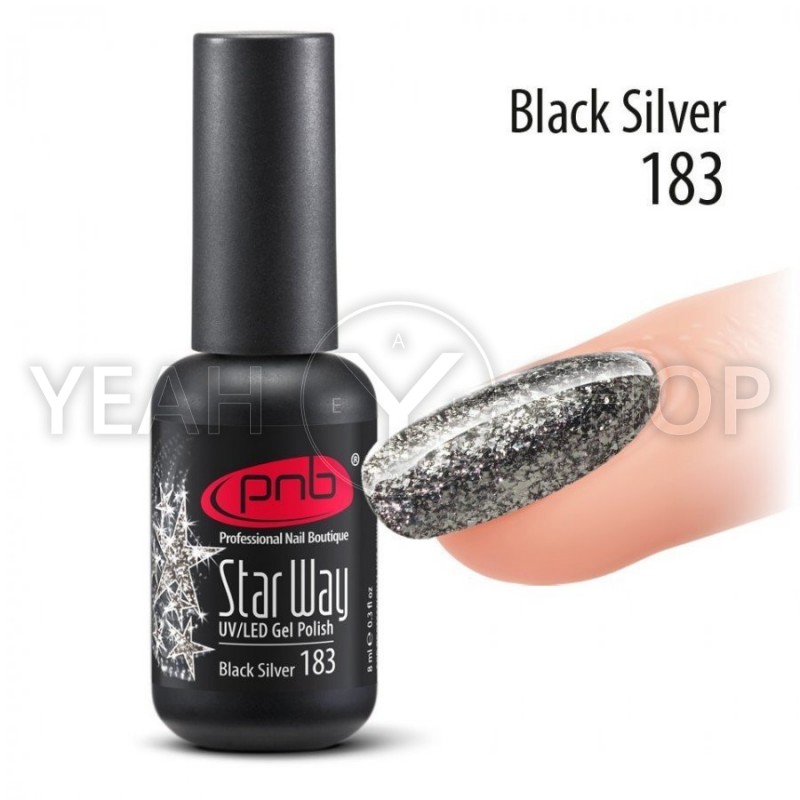 Гель-лак PNB Star Way №183 Black Silver, 8 мл купить по лучшей цене в Украине