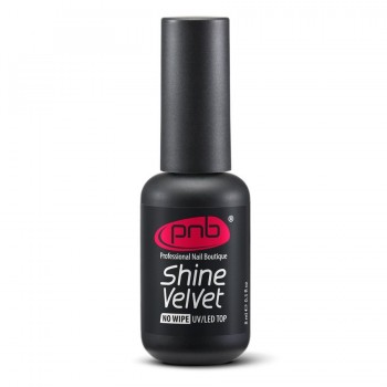 Матовый топ для гель-лака PNB Shine Velvet Top No wipe (без липкого слоя ), 8 мл
