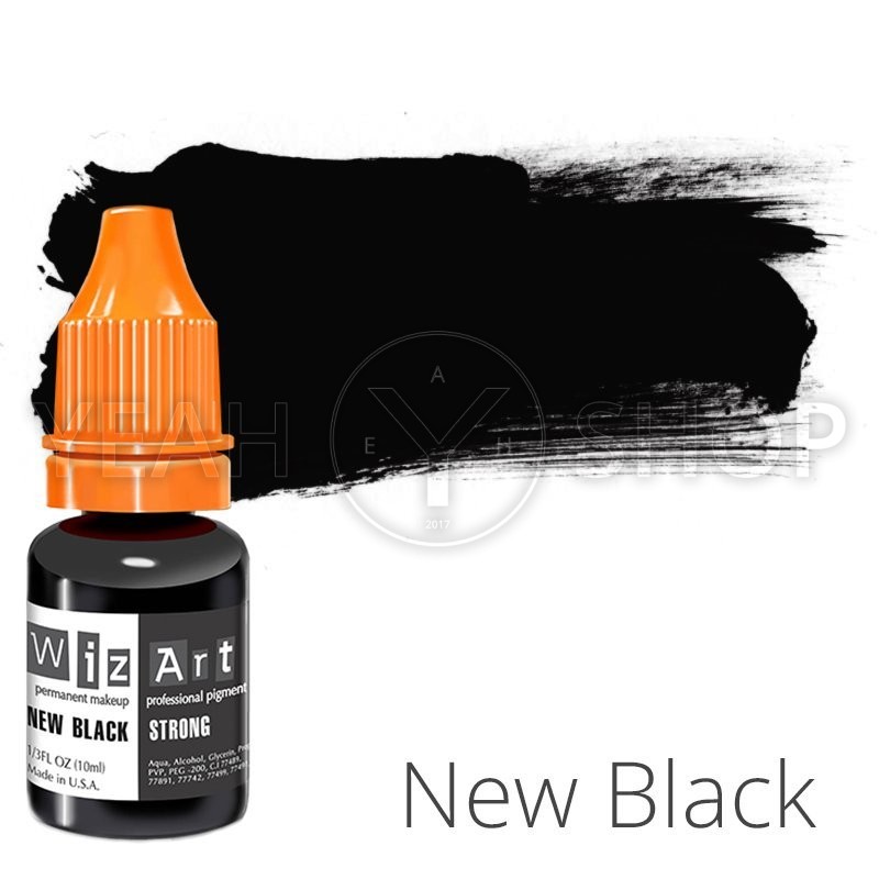 Пигмент для татуажа WizArt Strong New Black 10 мл купить по лучшей цене в Украине