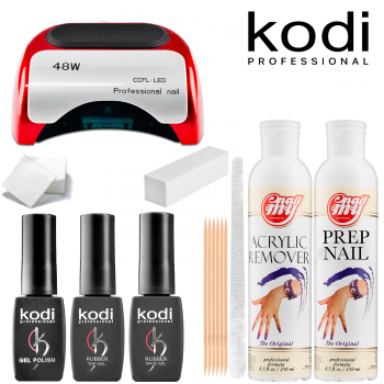 Стартовий набір гель-лаків Kodi з LED + CCFL лампою на 48 Вт