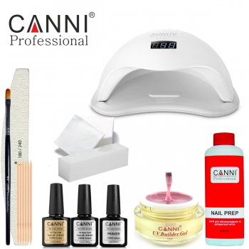 Набір для нарощування нігтів Canni (для новчіков) з лампою SUN 5 на 48 Вт