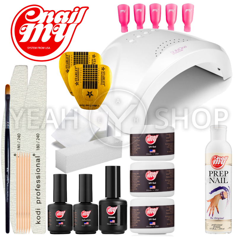 Набор для наращивания ногтей My Nail (профессиональный) с лампой SUN One на 48 Вт купить по лучшей цене в Украине