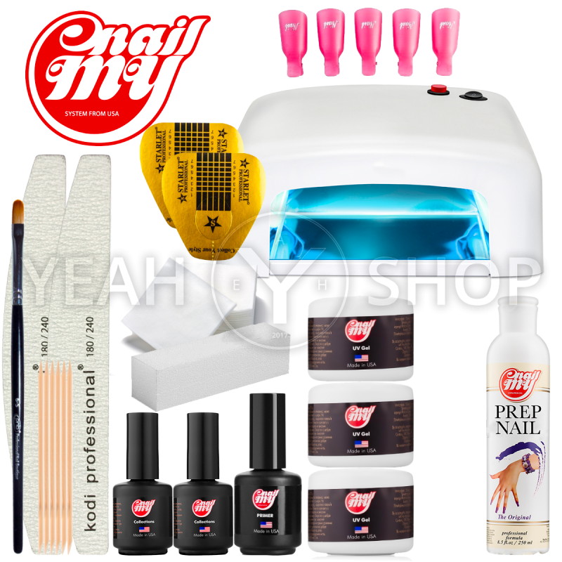 Набір для нарощування нігтів My Nail (професійний) з УФ лампою 818 на 36 Вт: купити за кращою ціною в Україні