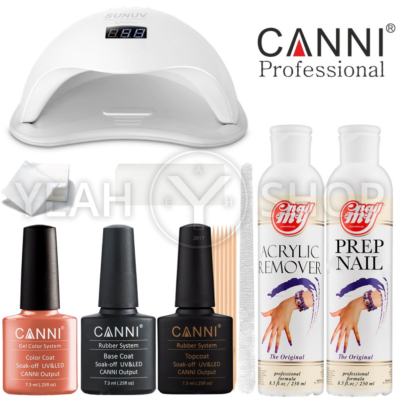 Стартовый набор гель-лаков Canni с UV/LED лампой SUN 5 на 48 Вт купить по лучшей цене в Украине