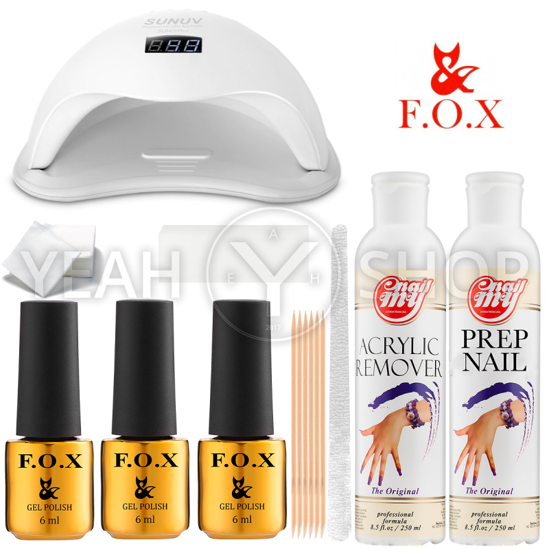 Стартовий набір гель-лаків FOX з UV / LED лампою SUN 5 на 48 Вт: купити за кращою ціною в Україні