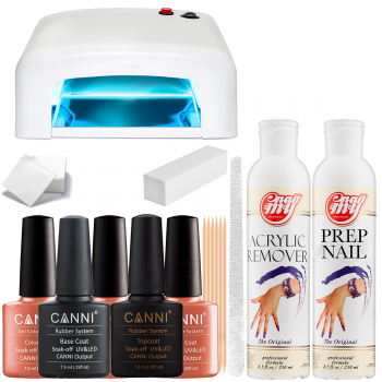 Стартовый набор гель-лаков Canni с УФ лампой на 36 Вт (Pro)
