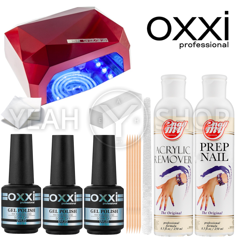 Стартовый набор гель-лаков Oxxi с LED+CCFL лампой на 36 Вт купить по лучшей цене в Украине