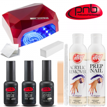 Стартовий набір гель-лаків PNB з LED + CCFL лампою на 36 Вт
