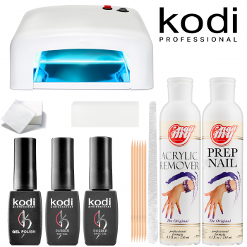 Стартовый набор гель-лаков Kodi с УФ лампой на 36 Вт