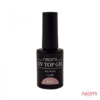 Закріплювач гель-лаку 12 мл Naomi UV Top Gel No Wipe Pink