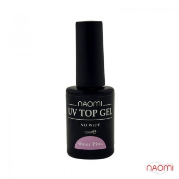 Закріплювач гель-лаку 12 мл Naomi UV Top Gel No Wipe Sheer Pink