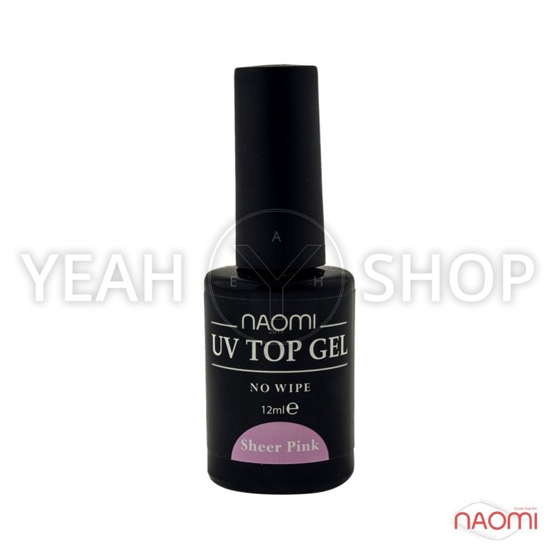 Закріплювач гель-лаку 12 мл Naomi UV Top Gel No Wipe Sheer Pink: купити за кращою ціною в Україні