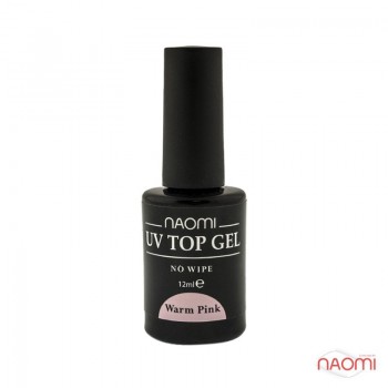 Закріплювач гель-лаку 12 мл Naomi UV Top Gel No Wipe Warm Pink