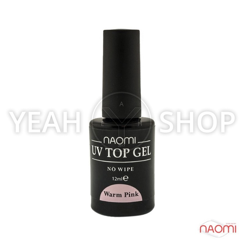 Закріплювач гель-лаку 12 мл Naomi UV Top Gel No Wipe Warm Pink: купити за кращою ціною в Україні