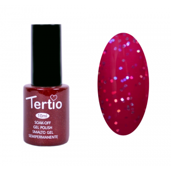 Гель лак №167 (бузковий з великими синьо-червоними блискітками) 10 мл Tertio